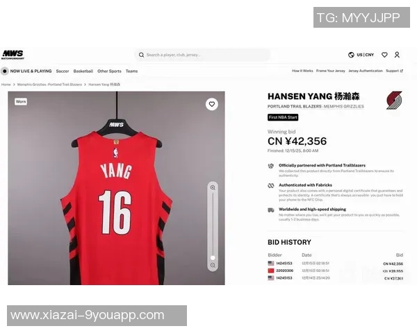 杨瀚森首次首发球衣拍卖成交价高达42356元引发热议